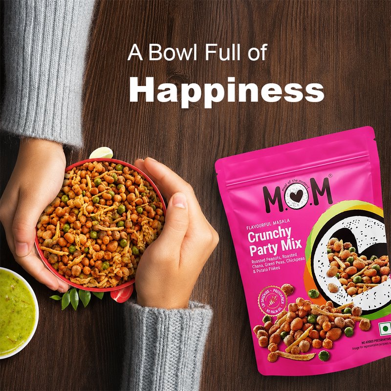MOM Crunchy Party Mix 210g | Crispy Namkeen Mix | Ready to Eat Namkeen Snack | Best Snack for Tea Time & Parties
