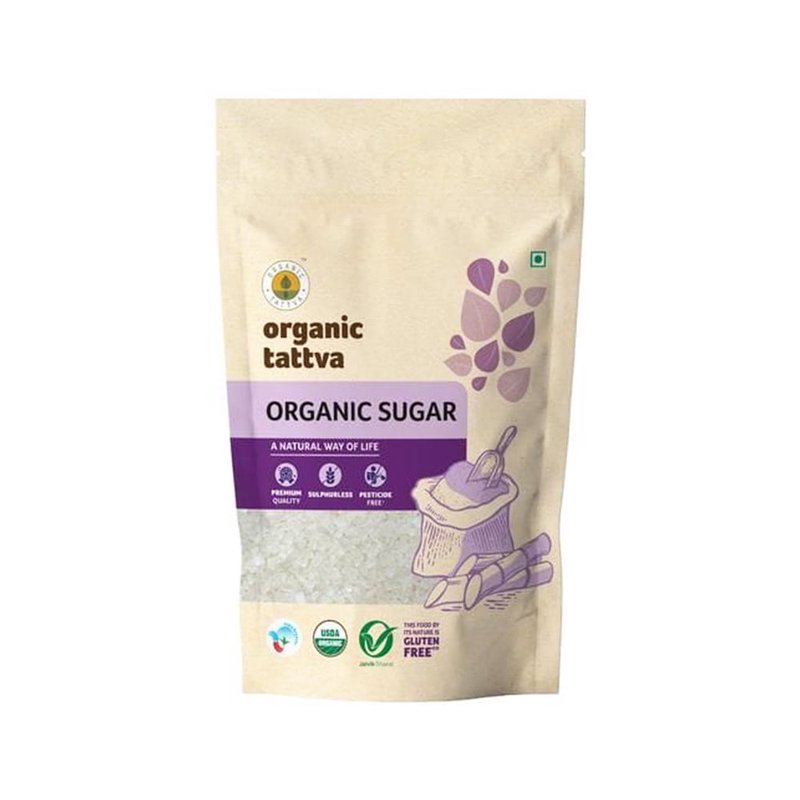 Organic Tattva Organic Sugar | Natural Cane Sugar | Premium Sulphur-Free Sugar | Quality Sulphur Free Sugar for Daily Use