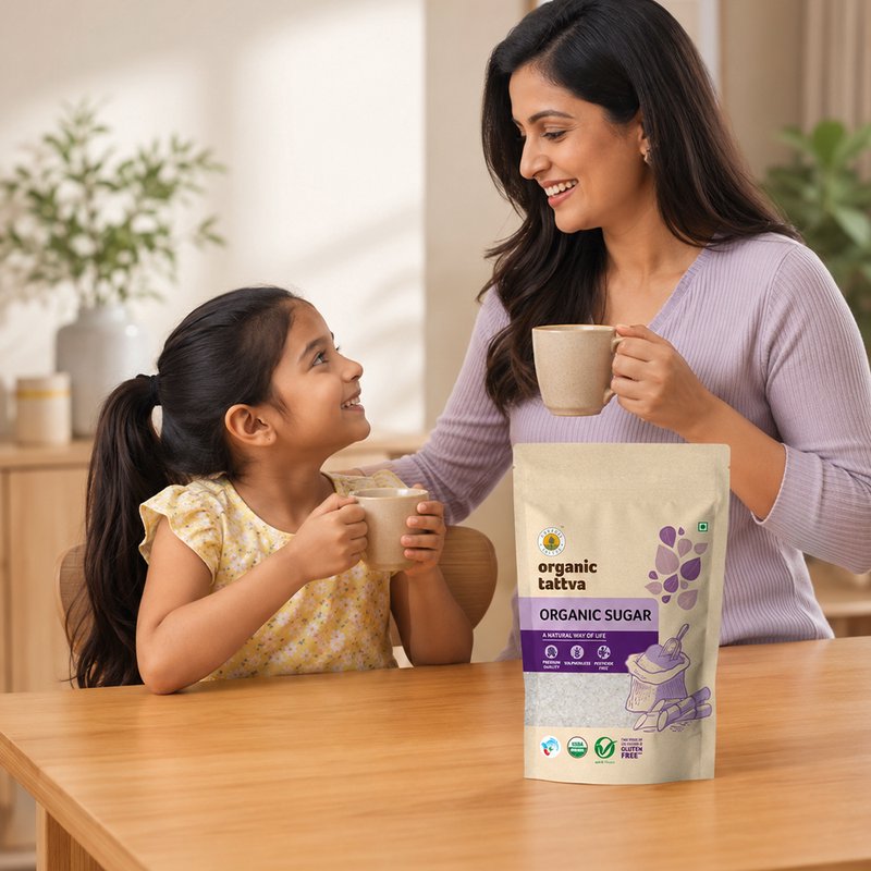 Organic Tattva Organic Sugar | Natural Cane Sugar | Premium Sulphur-Free Sugar | Quality Sulphur Free Sugar for Daily Use