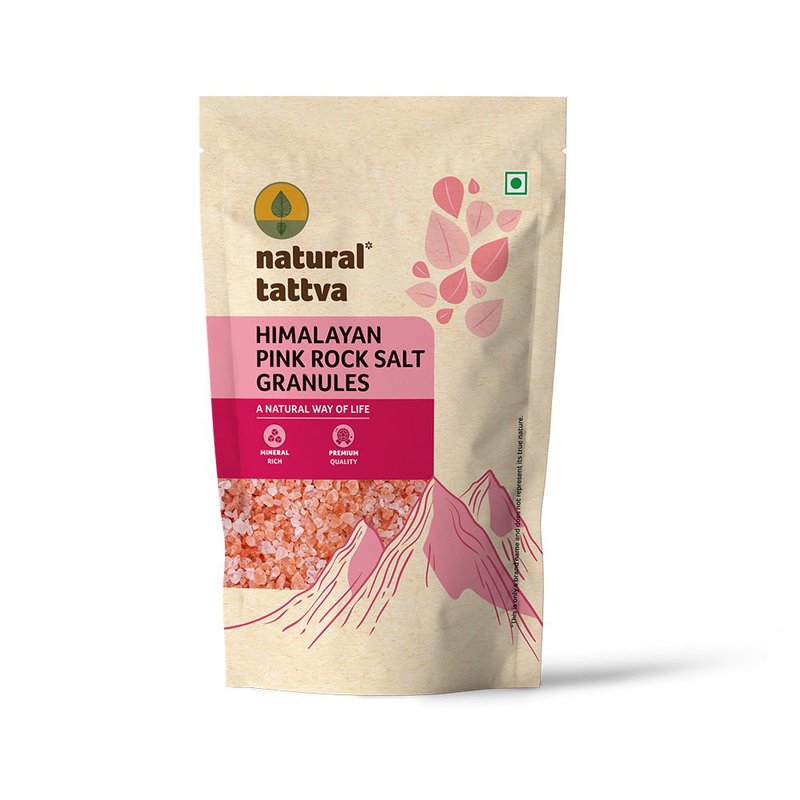 Natural Tattva Himalayan Pink Salt Granules | Pure Pink Rock Salt | Mineral Rich Salt | Natural Spices for Everyday Cooking