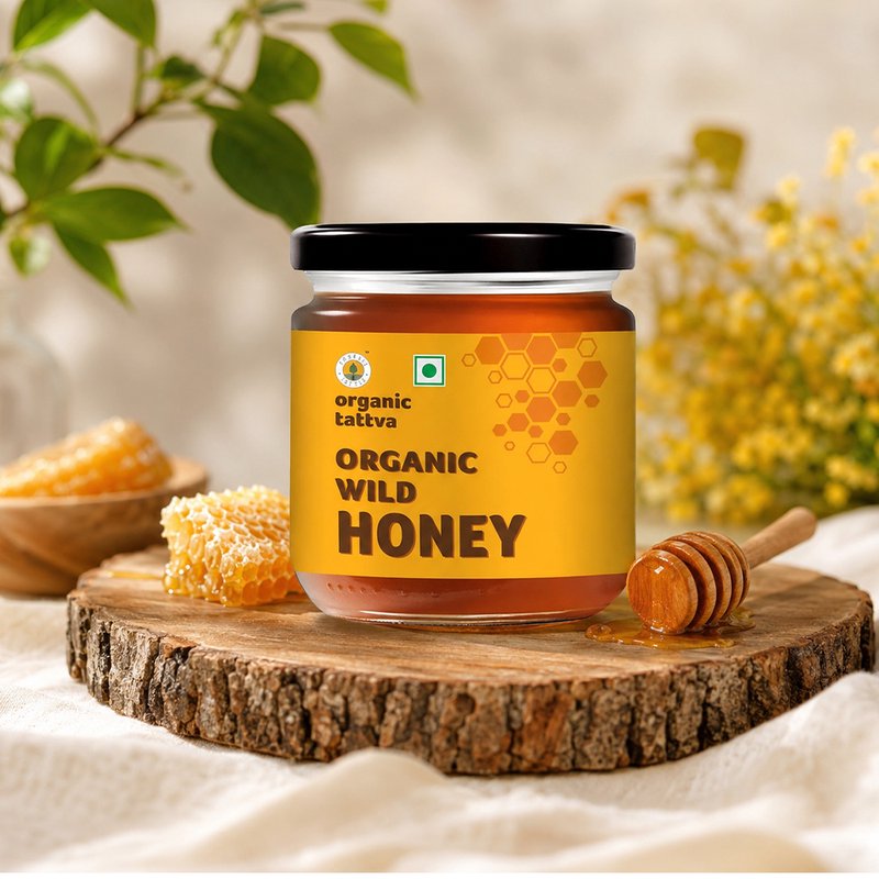 Organic Tattva Wild Forest Honey | 100% Pure Natural Honey | No Processing Wild Honey | Natural Sweetener for Everyday Use