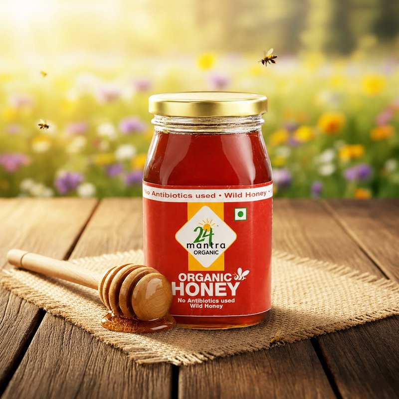 24 Mantra Organic Honey | Pure Natural Honey | No Added Sugar | Rich Taste | Everyday Sweetener