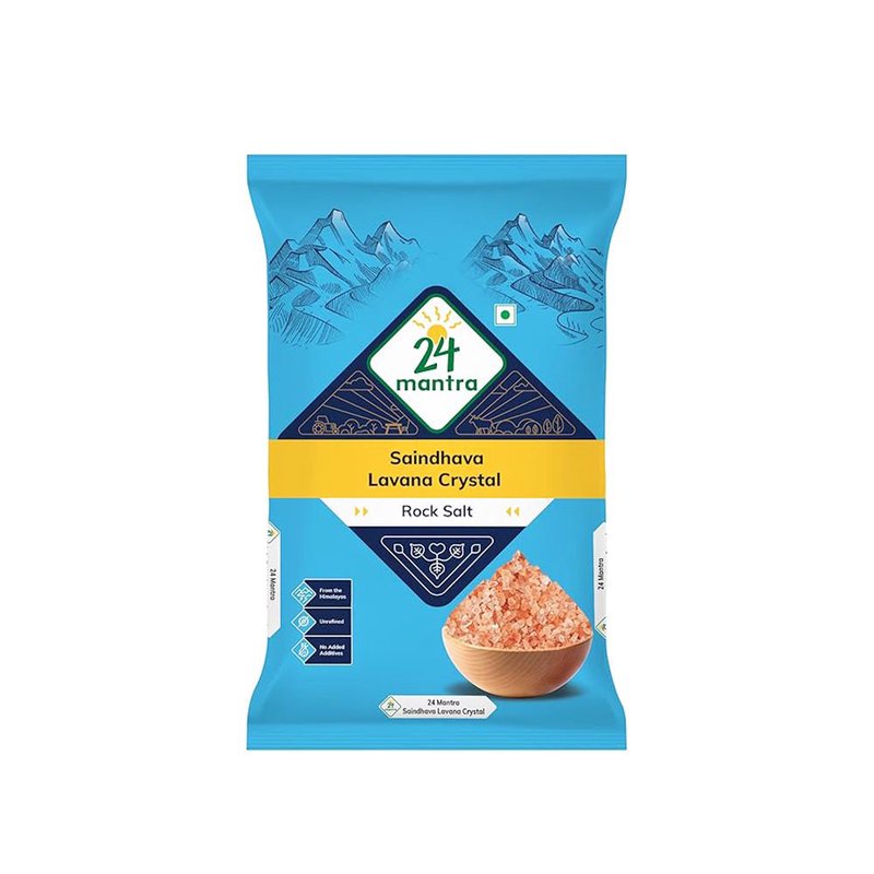 24 Mantra Organic Himalayan Pink Salt Crystals | Natural Rock Salt | Coarse Salt | Ideal for Salt Grinders & Cooking