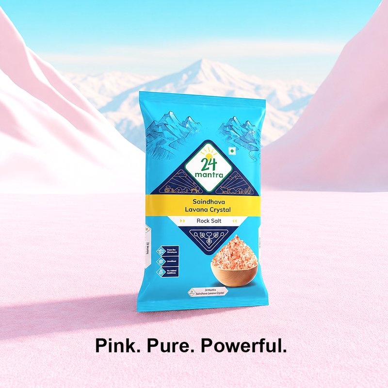 24 Mantra Organic Himalayan Pink Salt Crystals | Natural Rock Salt | Coarse Salt | Ideal for Salt Grinders & Cooking