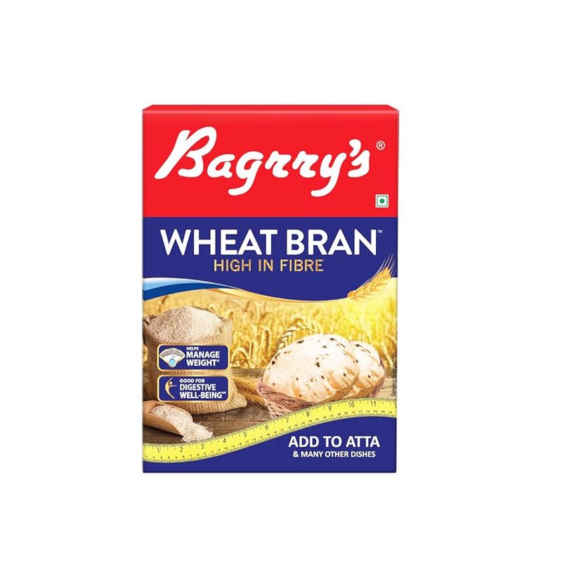 Bagrry's Wheat Bran 500 GM | High Fiber Whole Wheat Bran Cereal | Nutritious Daily Diet Supplement | Perfect for Baking, Breakfast & Healthy Digestion