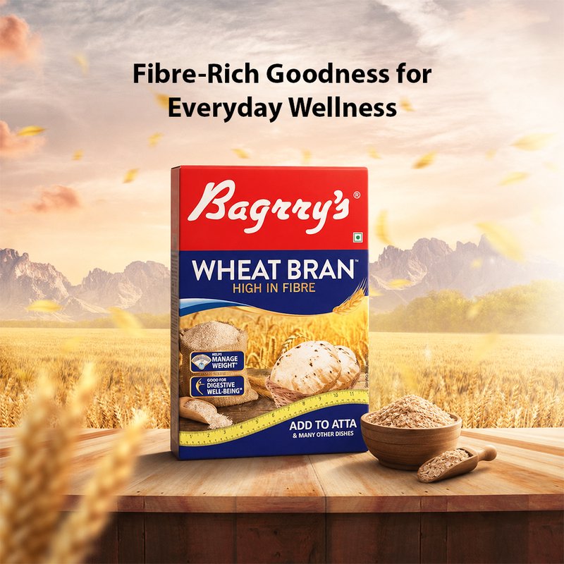 Bagrry's Wheat Bran 500 GM | High Fiber Whole Wheat Bran Cereal | Nutritious Daily Diet Supplement | Perfect for Baking, Breakfast & Healthy Digestion