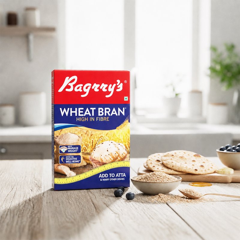 Bagrry's Wheat Bran 500 GM | High Fiber Whole Wheat Bran Cereal | Nutritious Daily Diet Supplement | Perfect for Baking, Breakfast & Healthy Digestion