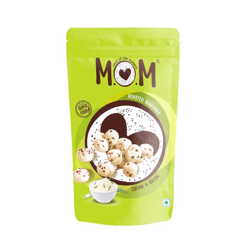 MOM Cream N Onion Makhana 70g | Roasted Fox Nuts | Cream & Onion Flavoured Makhana | Delicious & Healthy Snack Ready to Eat