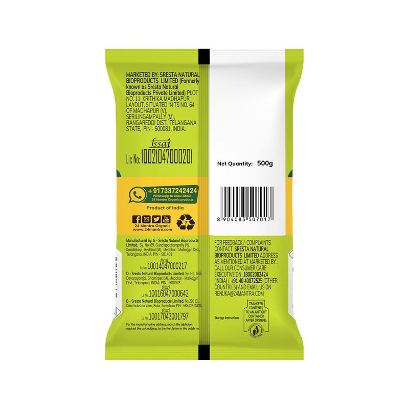 24 Mantra Organic Little Millet 500g | Samai Millet | Whole Grain Millet | High Fiber | Healthy Grain