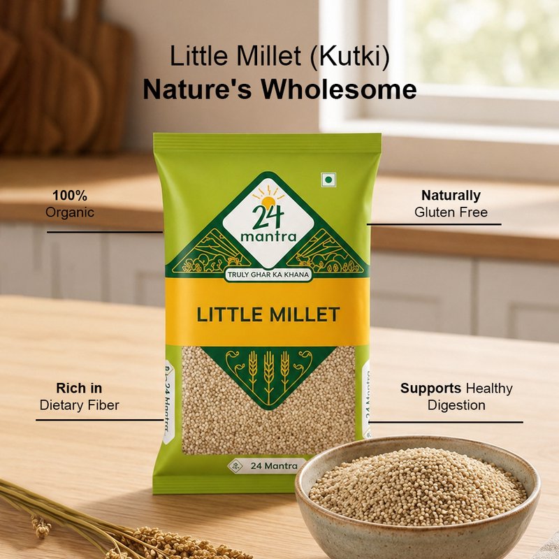 24 Mantra Organic Little Millet 500g | Samai Millet | Whole Grain Millet | High Fiber | Healthy Grain