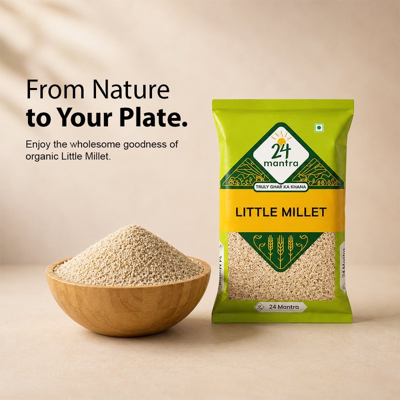 24 Mantra Organic Little Millet 500g | Samai Millet | Whole Grain Millet | High Fiber | Healthy Grain