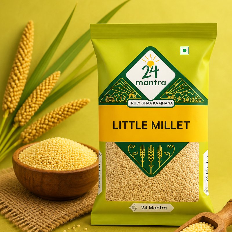 24 Mantra Organic Little Millet 500g | Samai Millet | Whole Grain Millet | High Fiber | Healthy Grain