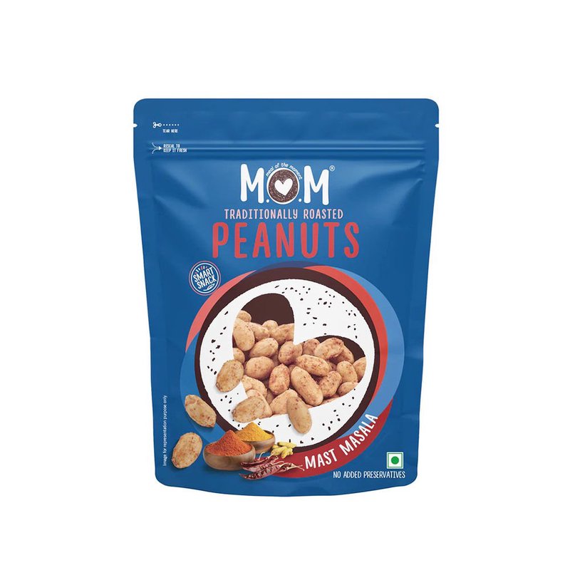 MOM Roasted Mast Masala Peanuts 140g | Masala Roasted Peanuts | Ready to Eat Snack | Family Pack