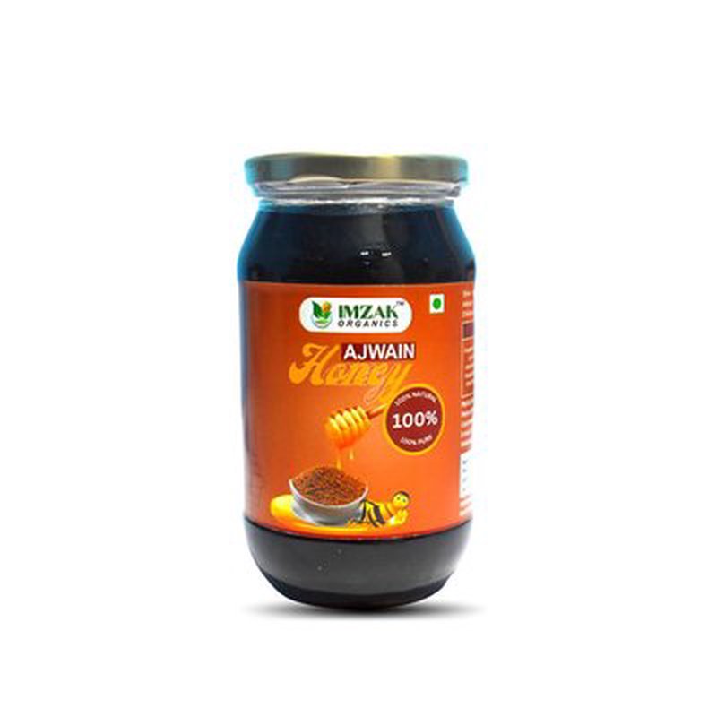 Imzak Ajwain Honey | Pure Raw & Unprocessed Natural Honey | Infused with Ajwain Goodness | Rich in Antioxidants, Minerals & Natural Enzymes | Herbal Honey for Digestion, Immunity, Sore Throat & Daily Wellness | Healthy Natural Sweetener