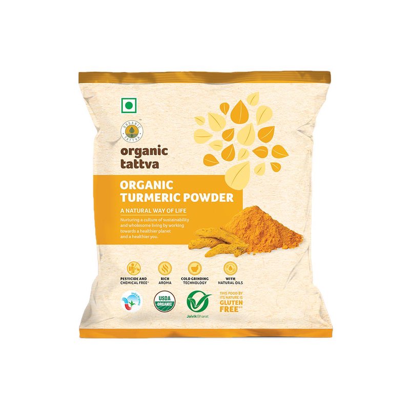 Organic Tattva Turmeric Powder | Organic Haldi Powder | Top Quality Ground Turmeric | Fragrant Spice for Daily Recipes