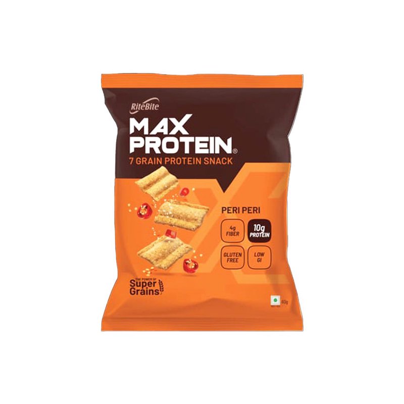 RiteBite Namkeen Peri Peri | 7 Grain Protein Snack | High Protein | Made with 7 Nutritious Grains | Crispy & Crunchy | Ready-to-Eat | 100% Vegetarian