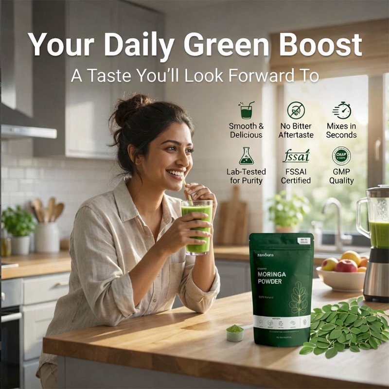 Sanoura Moringa Powder | 100% Pure Natural Superfood Powder | Rich in Vitamins, Iron & Antioxidants | Supports Immunity, Energy & Daily Wellness | Herbal Moringa Supplement for Healthy Lifestyle & Nutrition thumbnail 4