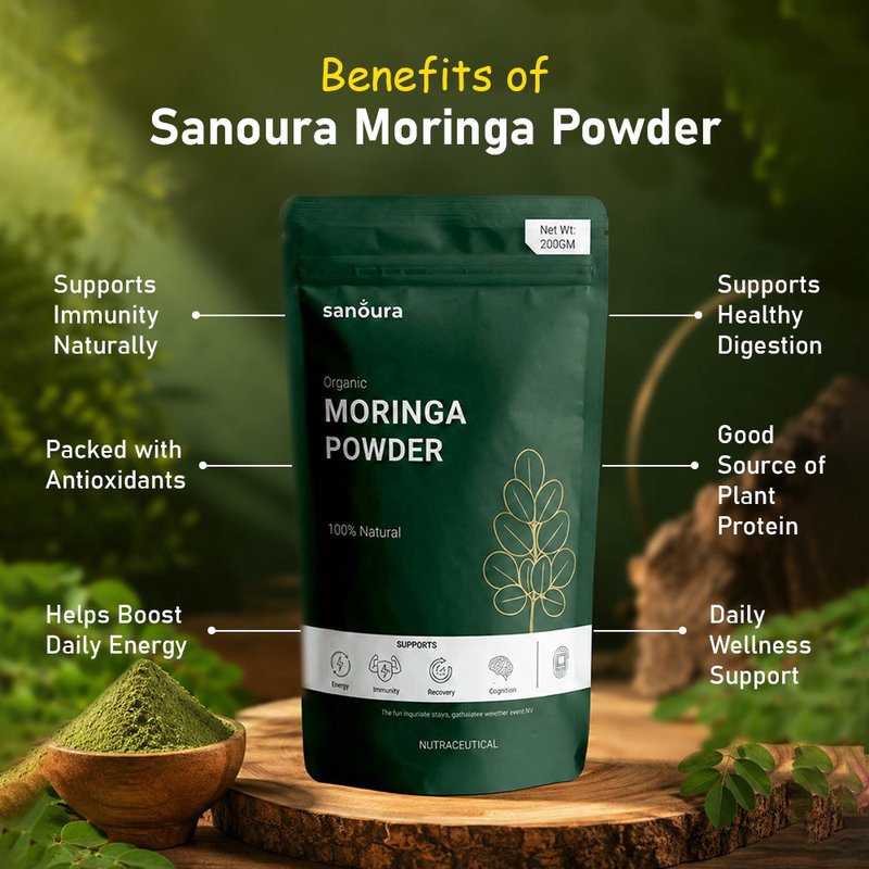Sanoura Moringa Powder | 100% Pure Natural Superfood Powder | Rich in Vitamins, Iron & Antioxidants | Supports Immunity, Energy & Daily Wellness | Herbal Moringa Supplement for Healthy Lifestyle & Nutrition thumbnail 5