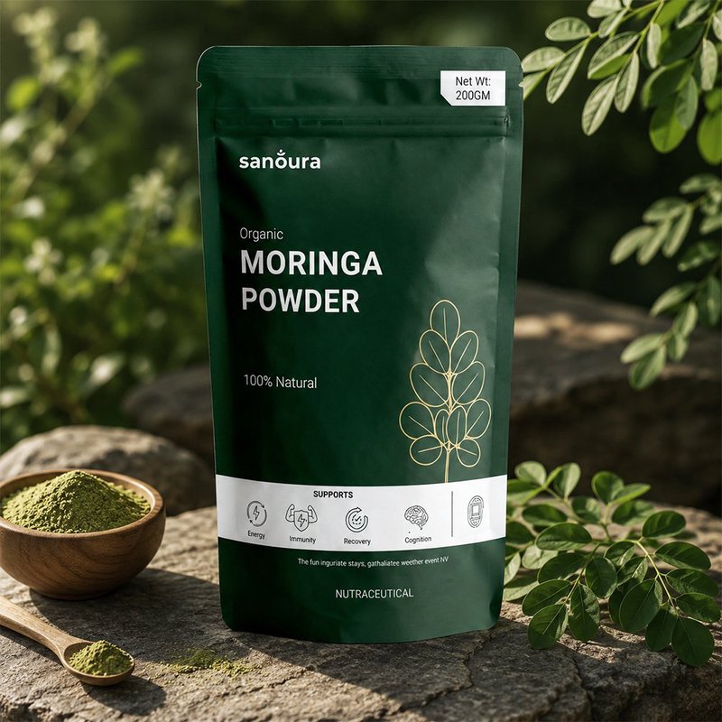 Sanoura Moringa Powder | 100% Pure Natural Superfood Powder | Rich in Vitamins, Iron & Antioxidants | Supports Immunity, Energy & Daily Wellness | Herbal Moringa Supplement for Healthy Lifestyle & Nutrition thumbnail 6