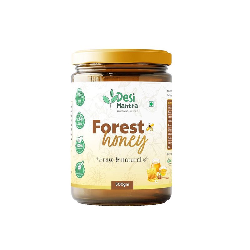 Desi Mantra Wild Forest Honey | Pure Forest-Sourced Natural Honey | No Artificial Sugar Added | Raw, Unfiltered & Naturally Rich | Perfect for Tea, Breakfast & Healthy Living