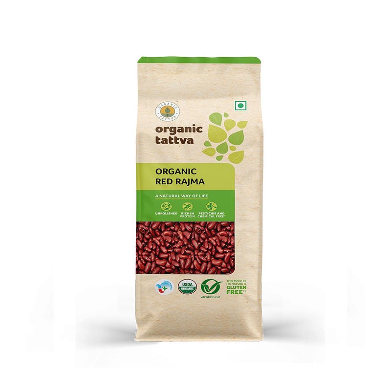 Organic Tattva Red Rajma | Organic Red Kidney Beans | High Quality Rajma | Protein and Fibre Rich Legumes for Every Day Recipes