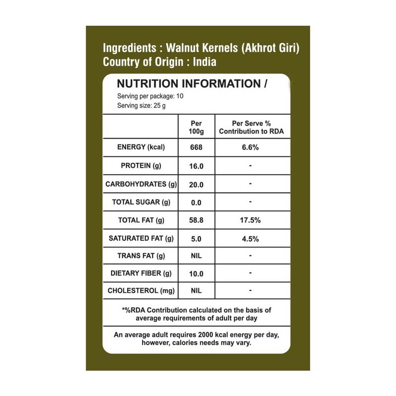 Taruwar Premium Indian Walnuts 250g | Natural Akhrot Kernels | Omega-3, Protein & Fiber Rich Dry Fruits | Healthy Snack for Brain Health, Energy & Daily Nutrition | Crunchy & Fresh Walnuts thumbnail 2