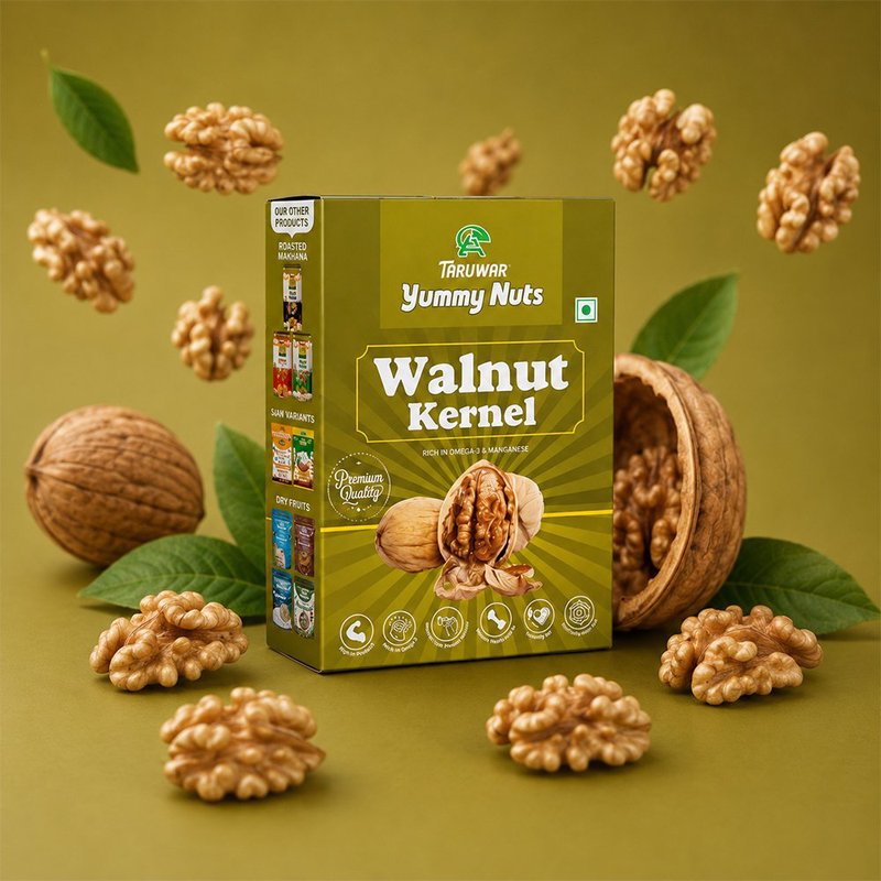 Taruwar Premium Indian Walnuts 250g | Natural Akhrot Kernels | Omega-3, Protein & Fiber Rich Dry Fruits | Healthy Snack for Brain Health, Energy & Daily Nutrition | Crunchy & Fresh Walnuts thumbnail 3