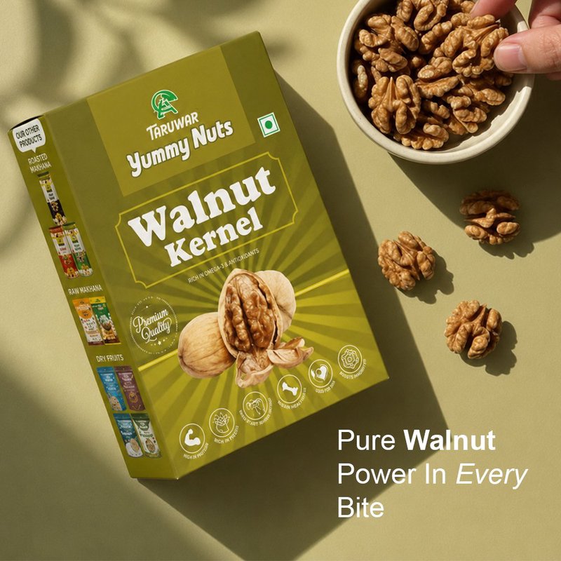 Taruwar Premium Indian Walnuts 250g | Natural Akhrot Kernels | Omega-3, Protein & Fiber Rich Dry Fruits | Healthy Snack for Brain Health, Energy & Daily Nutrition | Crunchy & Fresh Walnuts thumbnail 4