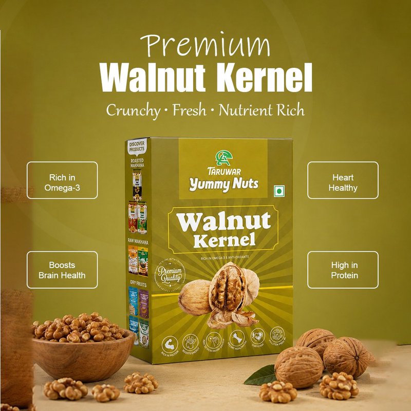 Taruwar Premium Indian Walnuts 250g | Natural Akhrot Kernels | Omega-3, Protein & Fiber Rich Dry Fruits | Healthy Snack for Brain Health, Energy & Daily Nutrition | Crunchy & Fresh Walnuts thumbnail 5