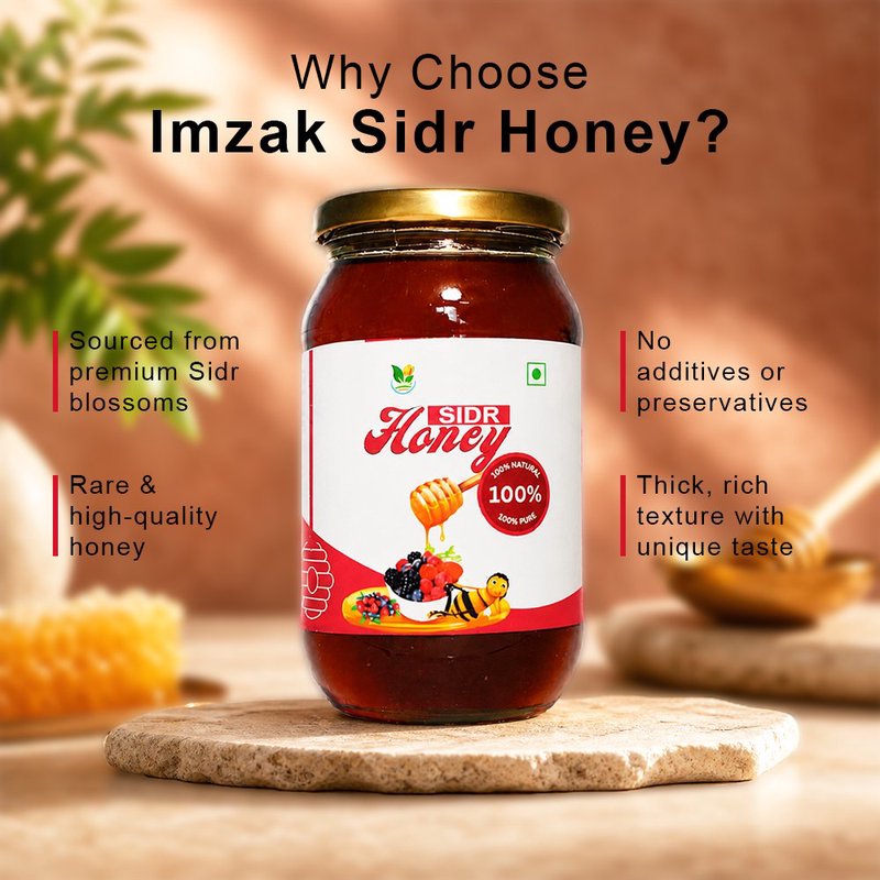 Imzak Sidr Berry Honey | 100% Pure Raw & Natural Honey | Premium Unprocessed Sidr Honey Rich in Antioxidants & Natural Enzymes | Healthy Natural Sweetener for Immunity, Energy & Daily Wellness | Rich Taste & Herbal Goodness thumbnail 3