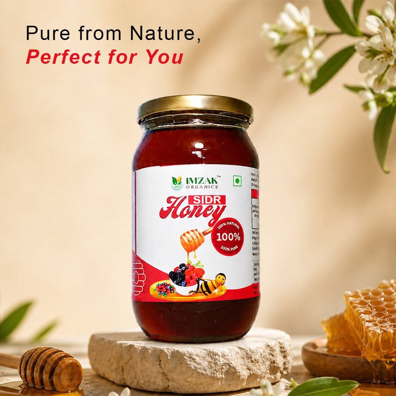 Imzak Sidr Berry Honey | 100% Pure Raw & Natural Honey | Premium Unprocessed Sidr Honey Rich in Antioxidants & Natural Enzymes | Healthy Natural Sweetener for Immunity, Energy & Daily Wellness | Rich Taste & Herbal Goodness thumbnail 4