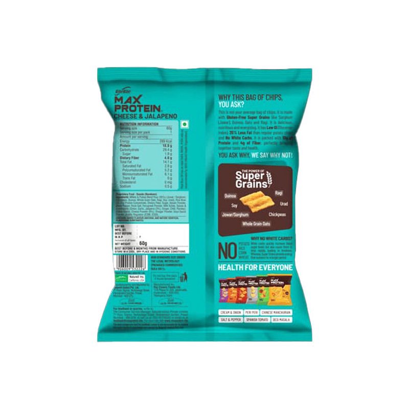RiteBite Namkeen Cheese & Jalapeno | 7 Grain Protein Snack | High Protein | Made with 7 Nutritious Grains | Crispy & Crunchy | Ready-to-Eat | 100% Vegetarian thumbnail 2