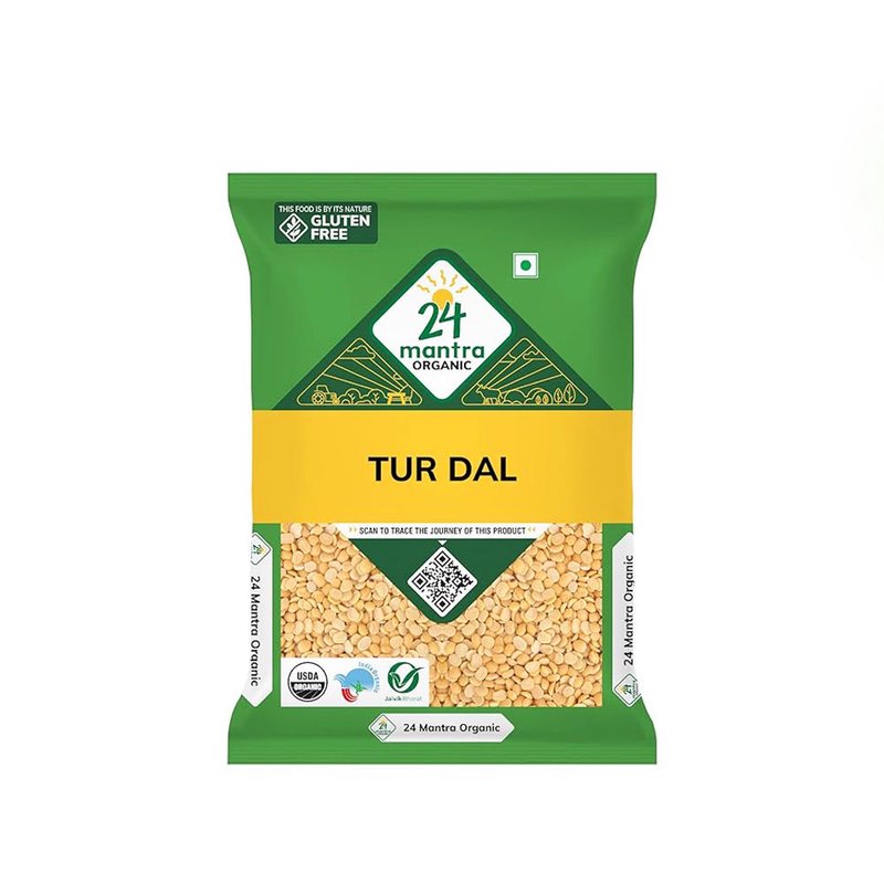 24 Mantra Organic Toor Dal (Tur Dal) | 100% Certified Organic Arhar Dal | Unpolished | Rich in Protein | No Chemicals or Preservatives