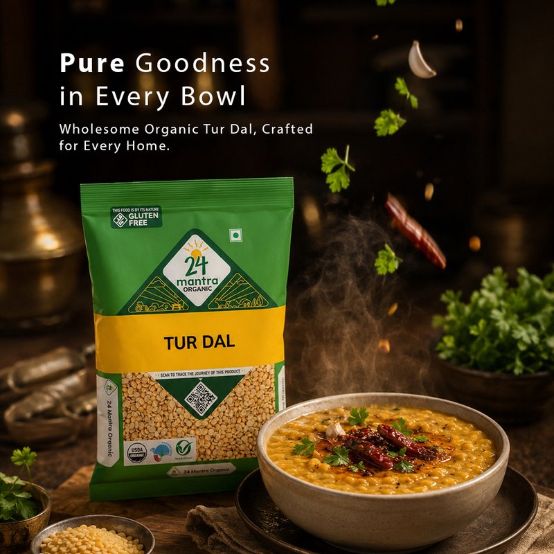 24 Mantra Organic Toor Dal (Tur Dal) | 100% Certified Organic Arhar Dal | Unpolished | Rich in Protein | No Chemicals or Preservatives