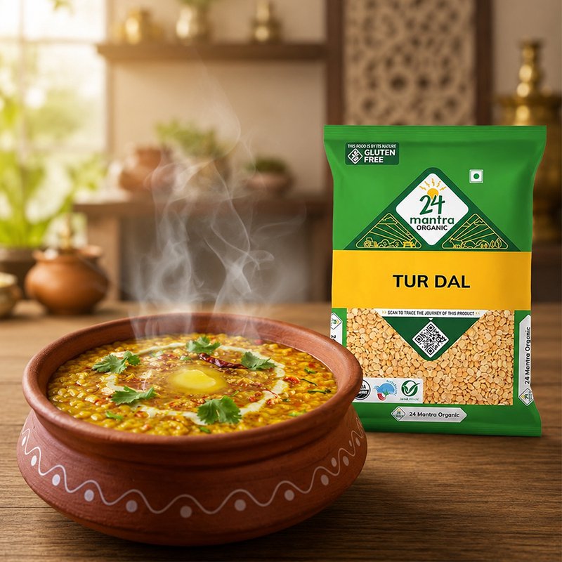 24 Mantra Organic Toor Dal (Tur Dal) | 100% Certified Organic Arhar Dal | Unpolished | Rich in Protein | No Chemicals or Preservatives