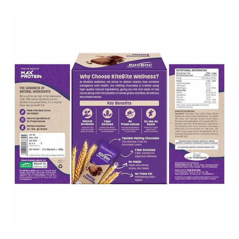 RiteBite Wellness Melting Chocolate | Dark Chocolate Coated Nuts & Seeds | Protein & Fiber Rich Healthy Snack | Ready-to-Eat thumbnail 2