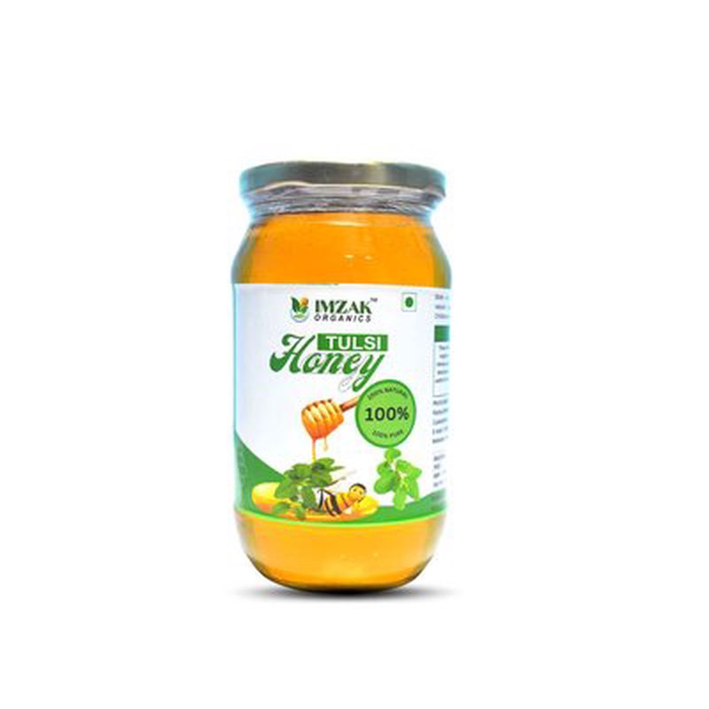 Imzak Tulsi Honey | 100% Pure Raw & Natural Honey with Tulsi | Ayurvedic Herbal Honey | Rich in Antioxidants & Natural Enzymes | Healthy Sweetener for Immunity, Digestion & Daily Wellness