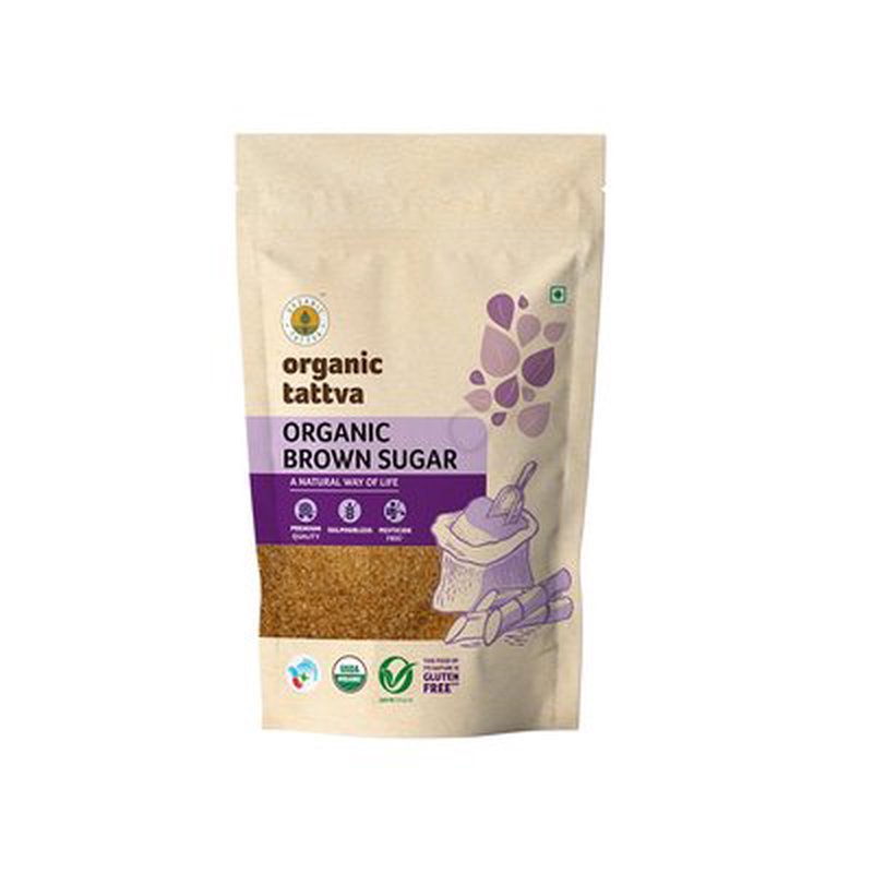 Organic Tattva Brown Sugar | Natural Brown Cane Sugar | Unrefined Sugar | Caramel Flavoured Organic Sugar for Baking & Drinks