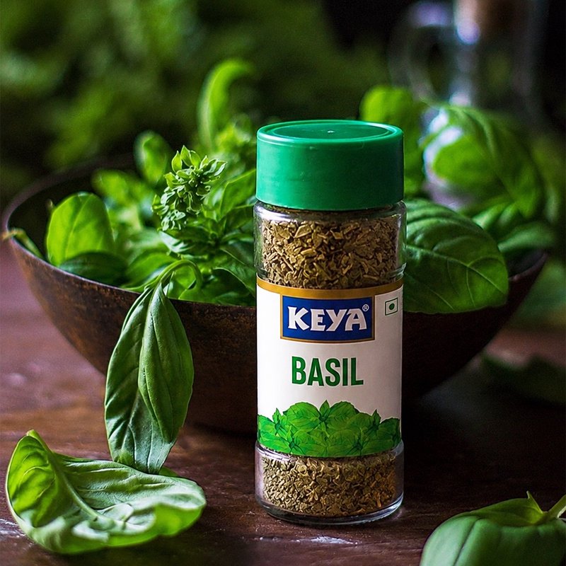 Keya Basil | Premium Dried Basil Herbs | Aromatic Italian Seasoning for Pasta, Pizza, Salads & Everyday Cooking
