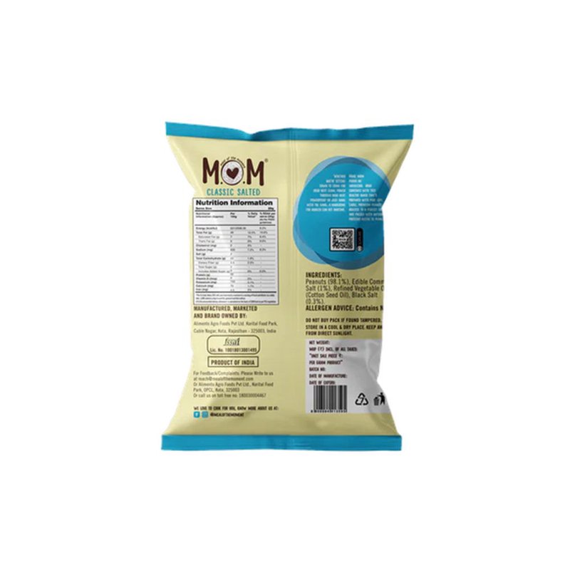 MOM Classic Salted Peanuts  | Salted Roasted Peanuts | Ready-to-Eat Crispy Snacks | Single-Serve Pack thumbnail 2