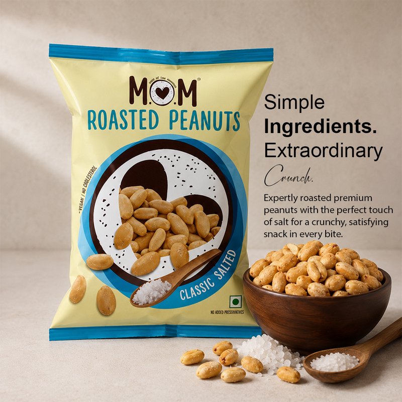 MOM Classic Salted Peanuts 22g | Salted Roasted Peanuts | Ready-to-Eat Crispy Snacks | Single-Serve Pack