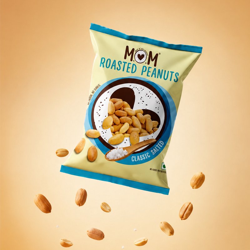 MOM Classic Salted Peanuts 22g | Salted Roasted Peanuts | Ready-to-Eat Crispy Snacks | Single-Serve Pack