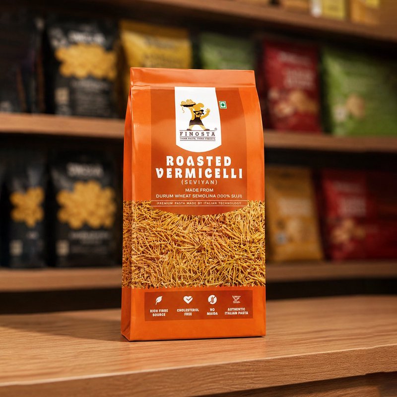 Finosta Roasted Vermicelli 1kg | Premium Roasted Seviyan | Ready-to-Cook Vermicelli for Kheer, Upma & Breakfast Recipes | Non-Sticky Family Pack thumbnail 4
