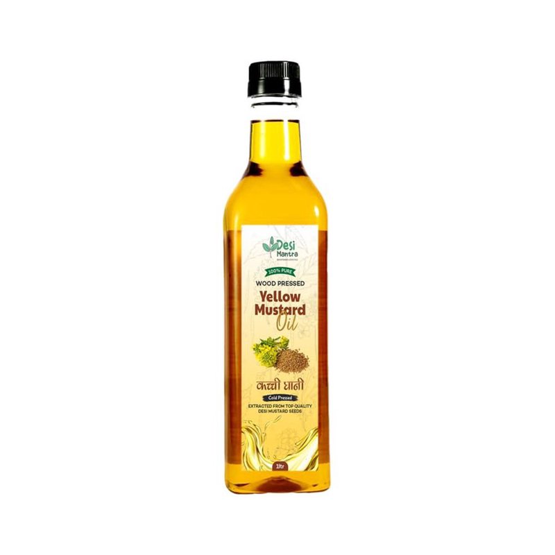 Desi Mantra Wood Pressed Yellow Mustard Oil | Cold Pressed & Naturally Extracted | Pure Kachi Ghani Mustard Oil | Rich Aroma & Traditional Taste | Ideal for Healthy Everyday Cooking