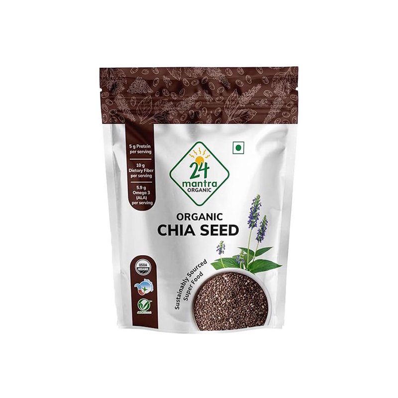 24 Mantra Organic Chia Seeds | Premium Superfood | Rich in Omega-3, Fiber & Protein | Healthy Daily Nutrition