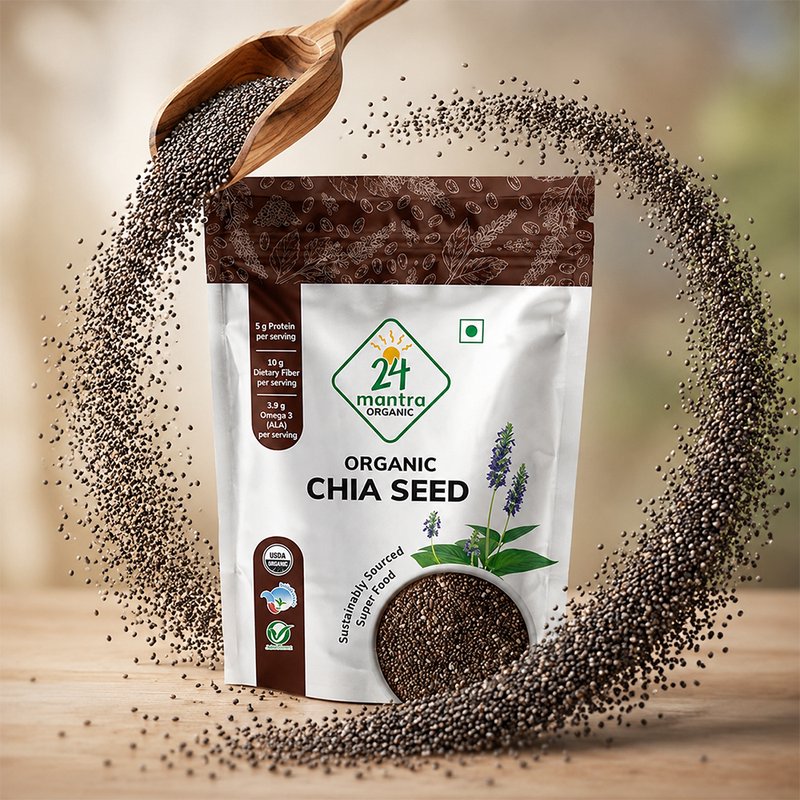 24 Mantra Organic Chia Seeds | Premium Superfood | Rich in Omega-3, Fiber & Protein | Healthy Daily Nutrition