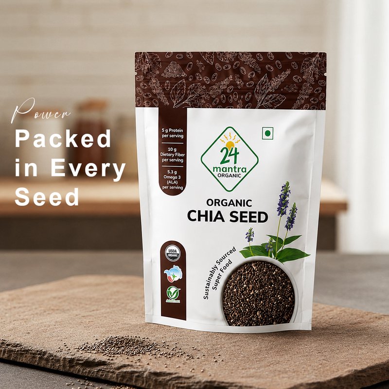 24 Mantra Organic Chia Seeds | Premium Superfood | Rich in Omega-3, Fiber & Protein | Healthy Daily Nutrition