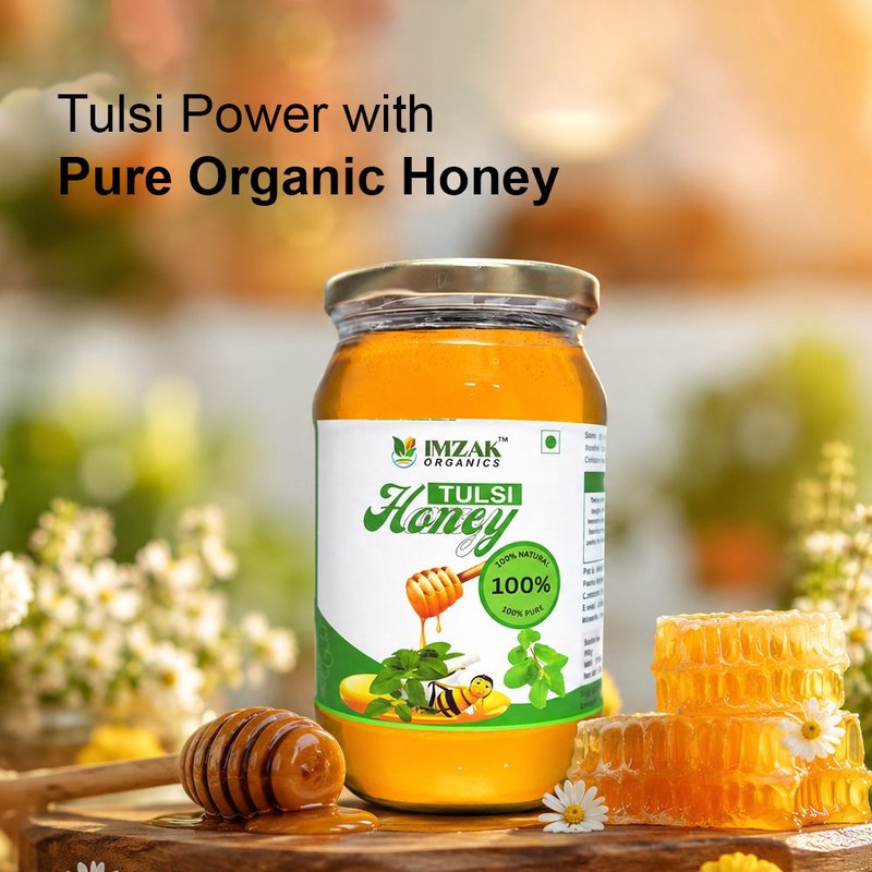 Imzak Tulsi Honey | 100% Pure Raw & Natural Honey with Tulsi | Ayurvedic Herbal Honey | Rich in Antioxidants & Natural Enzymes | Healthy Sweetener for Immunity, Digestion & Daily Wellness thumbnail 3