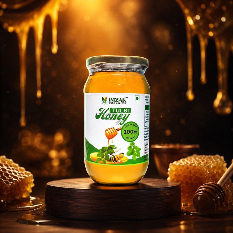 Imzak Tulsi Honey | 100% Pure Raw & Natural Honey with Tulsi | Ayurvedic Herbal Honey | Rich in Antioxidants & Natural Enzymes | Healthy Sweetener for Immunity, Digestion & Daily Wellness thumbnail 5