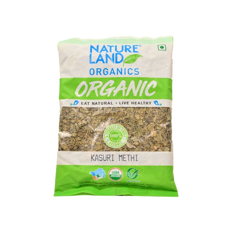 Natureland Organics Kasuri Methi 50g | 100% Organic Dried Fenugreek Leaves | Aromatic Herb for Curries, Parathas, Gravies & Indian Cooking